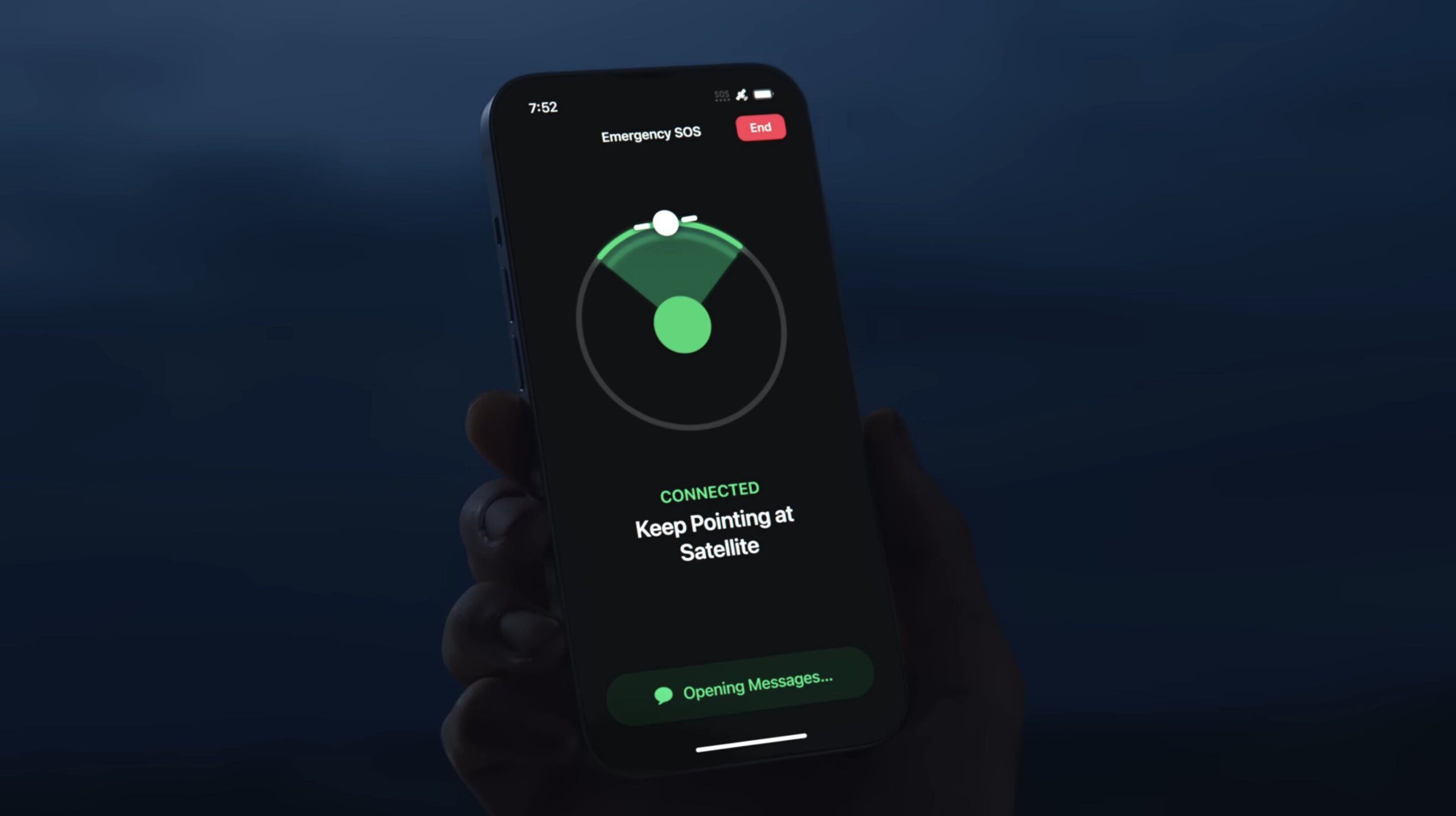 새로운 위성 기능을 갖춘 iPhone