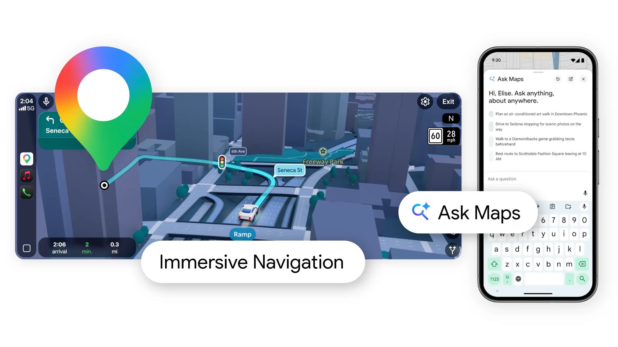Google 지도, Gemini AI 기반 ‘지도에 물어보기’ 기능과 3D 몰입형 내비게이션 추가