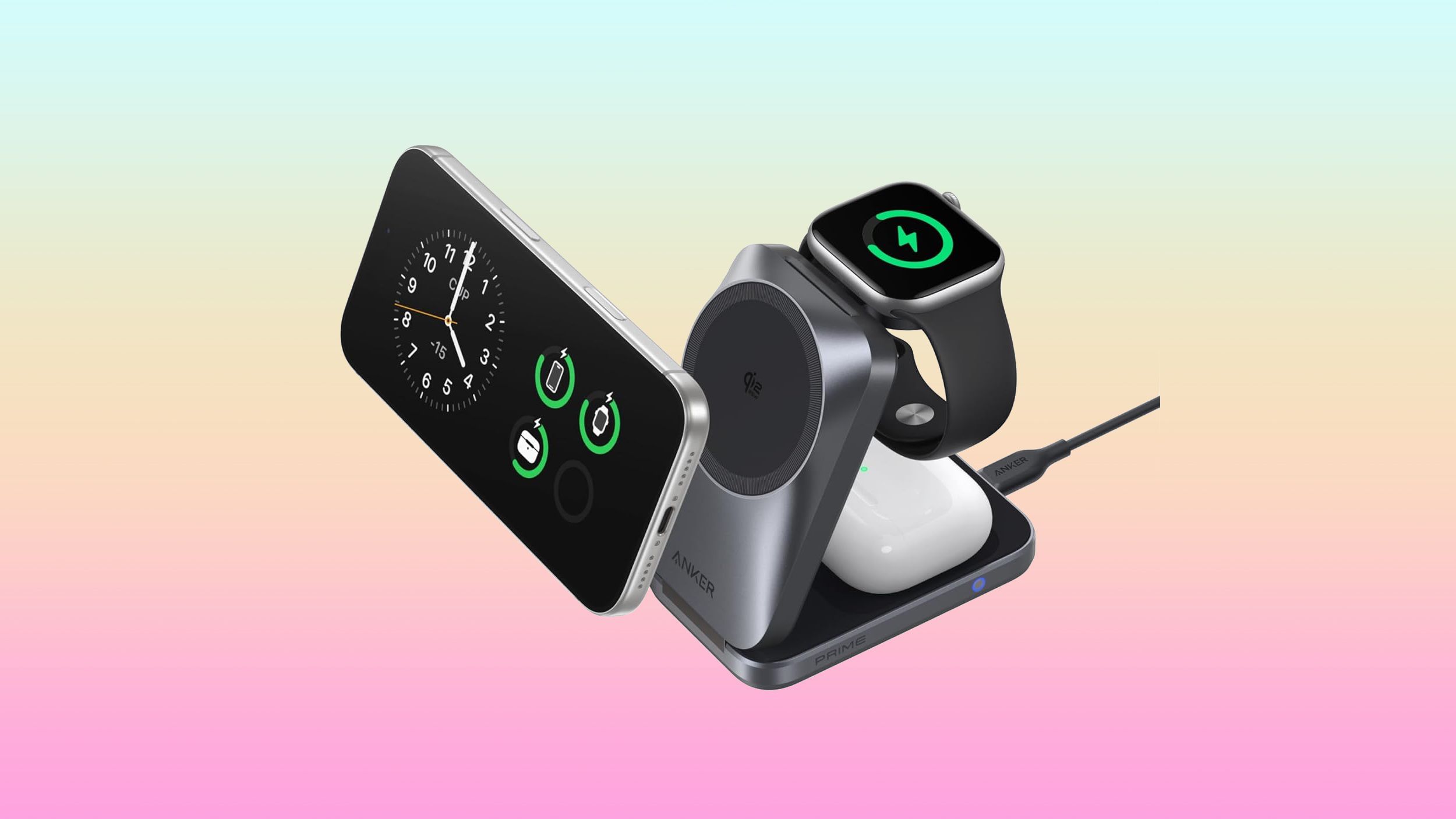 Anker의 3-in-1 접이식 무선 충전기는 $99.74에 Prime Day 최저가와 일치합니다.
