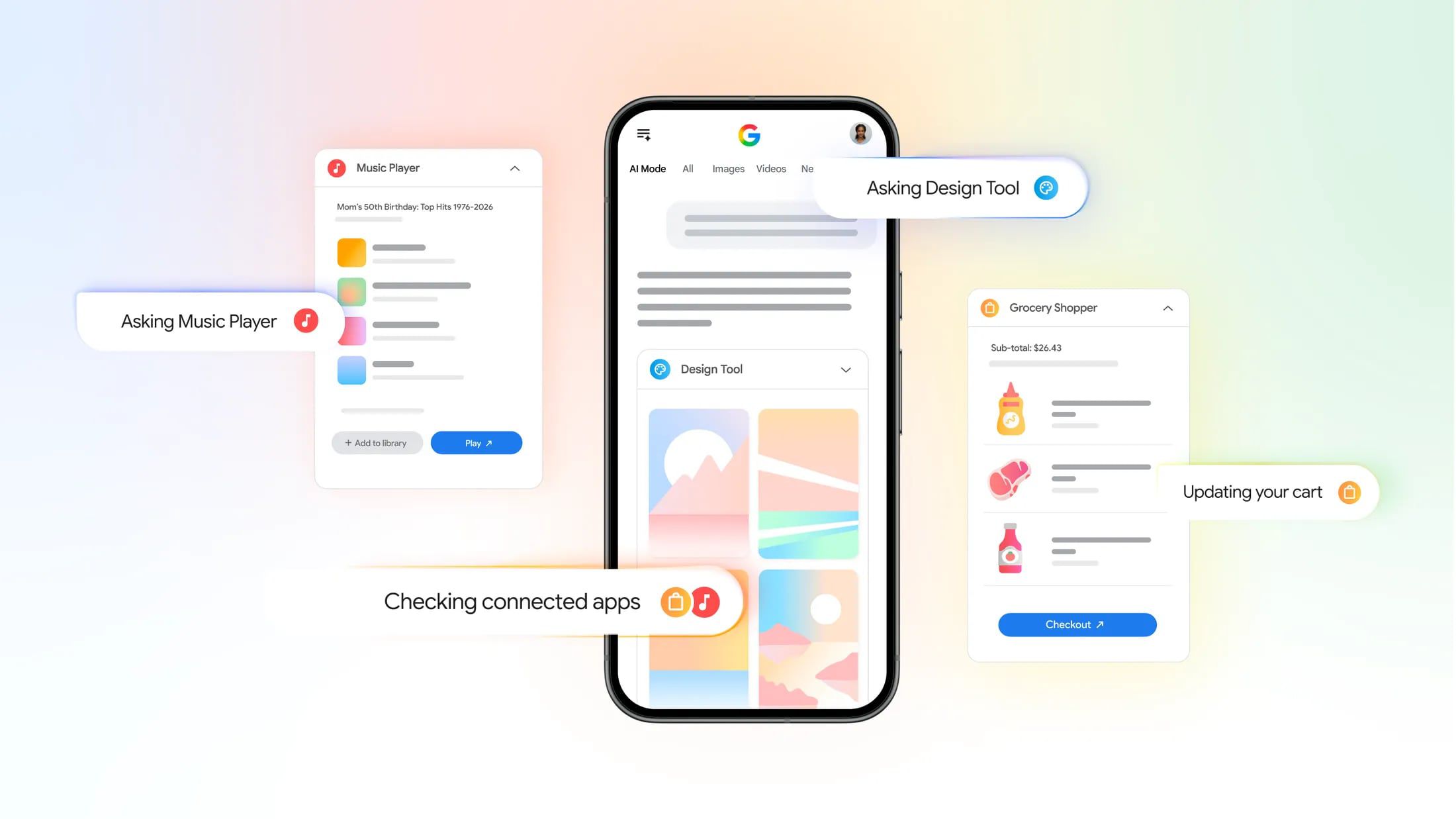 이제 Google 검색이 Instacart, Canva 및 YouTube Music에 연결됩니다.